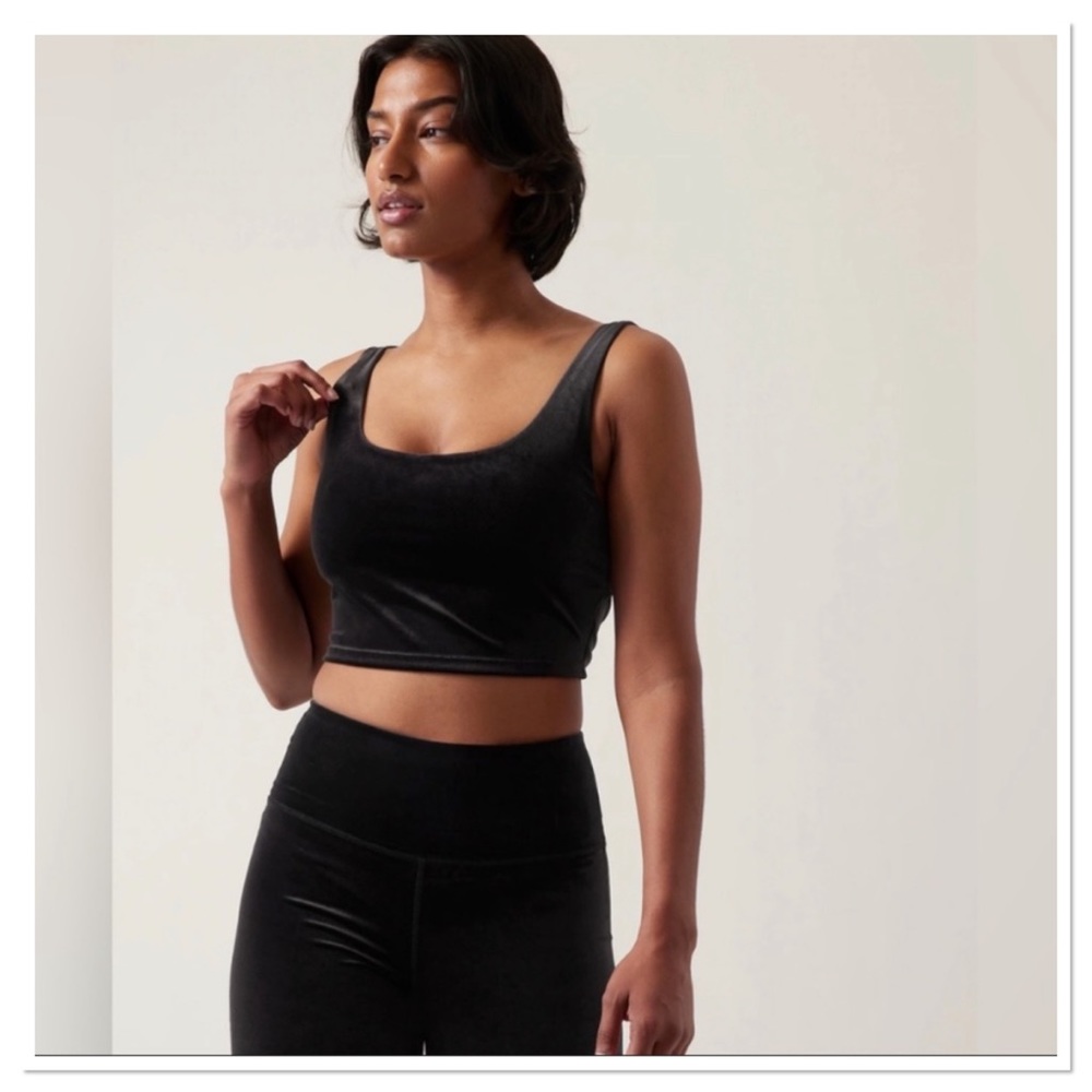 Athleta Women’s Velvet Cut Out Crop Top A-C NWT